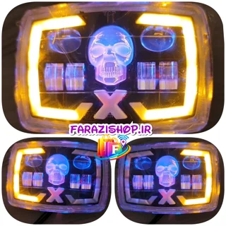 چراغ جلو موتور سیکلت led اسکلتی شیشه نازک (بلوری اسکلتی)